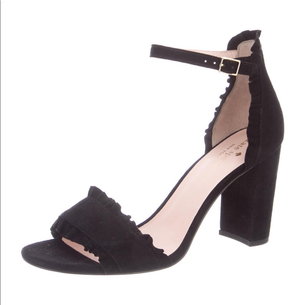 KATE SPADE NEW YOURK SUEDE RUFFLE SANDALS